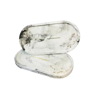 【Seele Wiedergeburt 靈醒】擴香盤-金箔大理石紋(擴香石 香薰 擴香 擺飾 飾品盤 收納 香氛 精油)