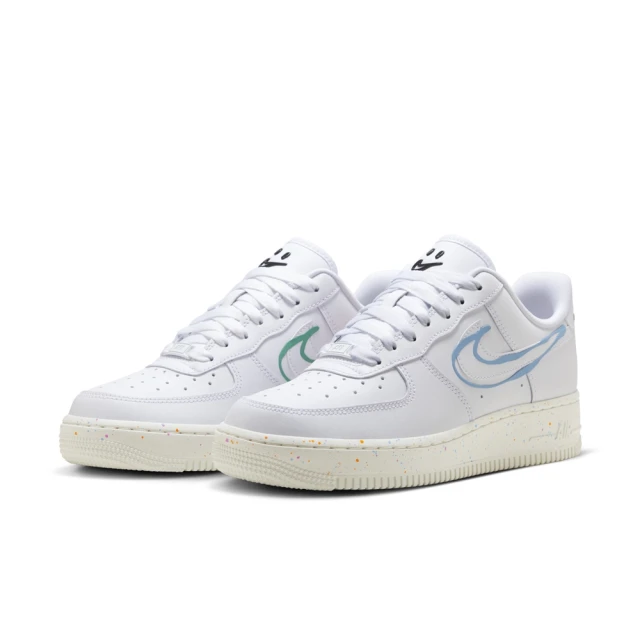 NIKE 耐吉NIKE 耐吉 運動鞋 休閒鞋 女鞋 WMNS AIR FORCE 1 07 LX 白 綠藍橘粉 笑臉 鴛鴦 潑墨 AF1(HF5721111)