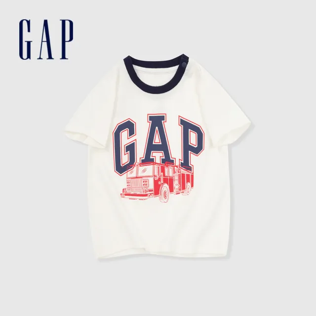 【GAP】男幼童裝 Logo純棉印花圓領短袖T恤-多色可選(890978)