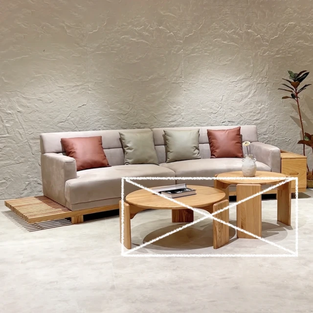 橙家居·家具 /預購/侘寂系列4米實木軟包沙發 SSX-W1