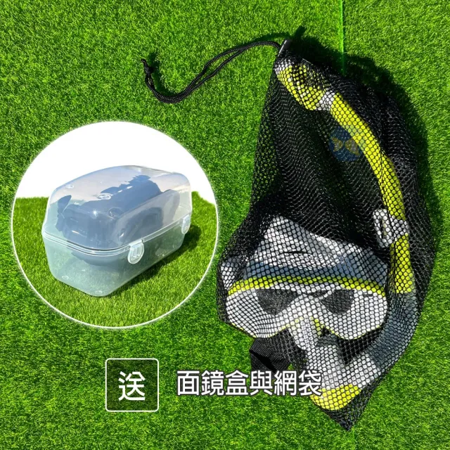 【ButterflyFish 蝴蝶魚】潛水乾式面鏡呼吸管(送面鏡盒+網袋 潛水面罩 強化玻璃 MKS2204)