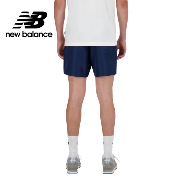 【NEW BALANCE】NB 褲口開衩平織短褲_MS41501NNY_男性_藍色(美版 版型偏大)