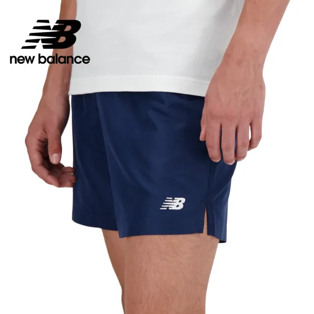 【NEW BALANCE】NB 褲口開衩平織短褲_MS41501NNY_男性_藍色(美版 版型偏大)