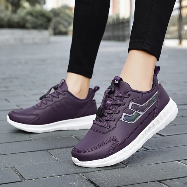 【HAPPY WALK】輕量健步鞋/輕量緩震便利束帶舒適休閒健步鞋(紫)