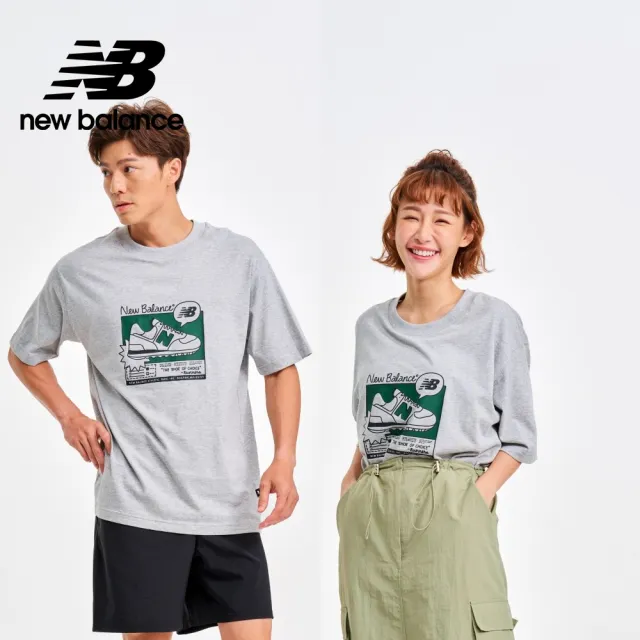 【NEW BALANCE】NB 棉質插畫短袖上衣_MT41593AG_男性_灰色(美版 版型偏大)