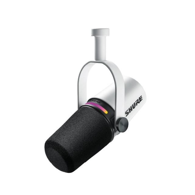 【SHURE】MV7+ Podcast USB/XLR雙輸出動圈麥克風-白(鍵寧公司貨)
