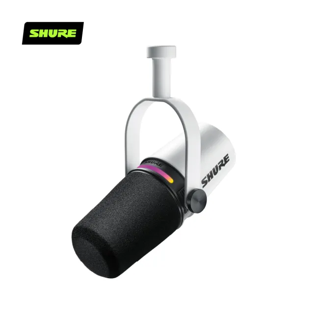【SHURE】MV7+ Podcast USB/XLR雙輸出動圈麥克風-白(鍵寧公司貨)