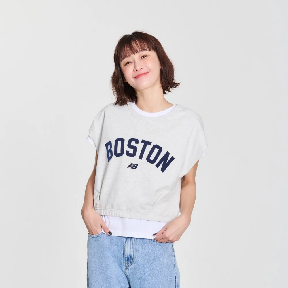 【NEW BALANCE】NB 植絨BOSTON短版上衣_WT41530AHH_女性_淺灰色(美版 版型偏大)