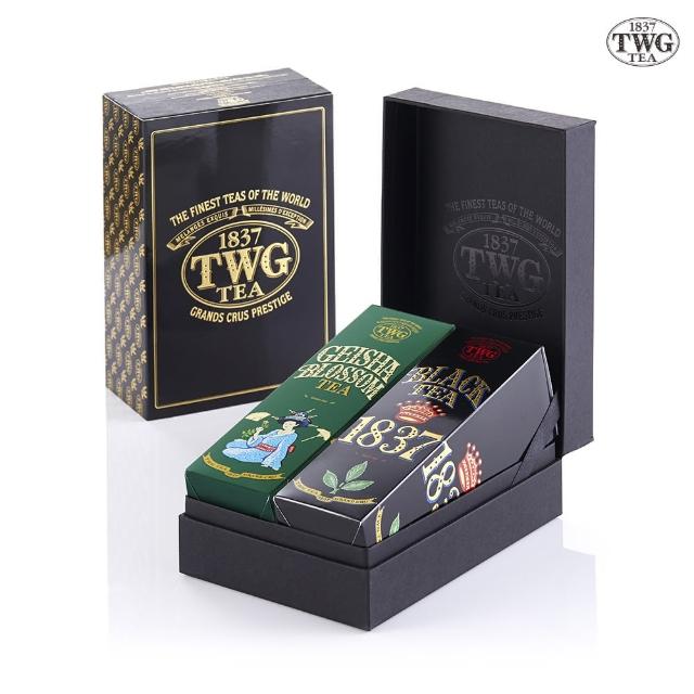 【TWG Tea】時尚茶罐雙入禮盒組 1837紅茶100g+蝴蝶夫人之茶100g(黑茶+綠茶)