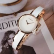 【Calvin Klein 凱文克萊】簡約白色款x玫瑰金 不鏽鋼手環式錶帶 手錶 腕錶 CK錶 情人節(K4E2N616)