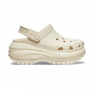 【Crocs】Mega Crush Clog 男女鞋 骨白色 經典光輪 厚底 洞洞鞋 涼拖鞋 207988-2Y2