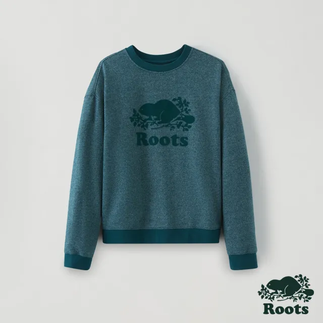 【Roots】Roots 女裝-經典海狸圓領上衣(深綠色)