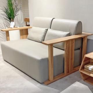【橙家居·傢俱】/預購/侘寂系列實木軟包雙人沙發 W1803-B(預購品 木框沙發 軟墊沙發 雙人位)