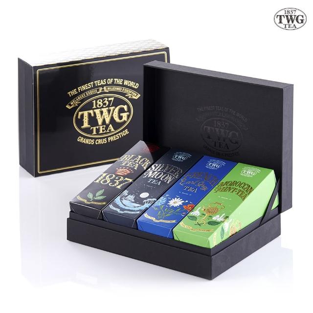 【TWG Tea】時尚茶罐四入禮盒組 1837紅茶+銀月綠茶+法式伯爵茶+摩洛哥薄荷綠茶