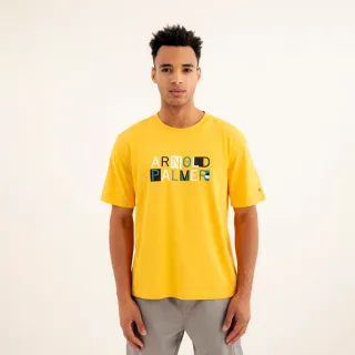 【Arnold Palmer 雨傘】男裝-幾何英文印花T-Shirt(黃色)