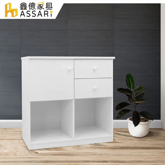 【ASSARI】防潮防蛀塑鋼緩衝一門二抽置物櫃(寬84x深43x高92cm)