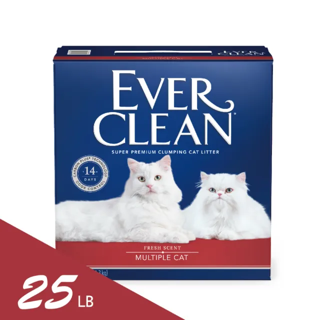 【EverClean 藍鑽】強效凝結除臭貓砂25LB(美規)