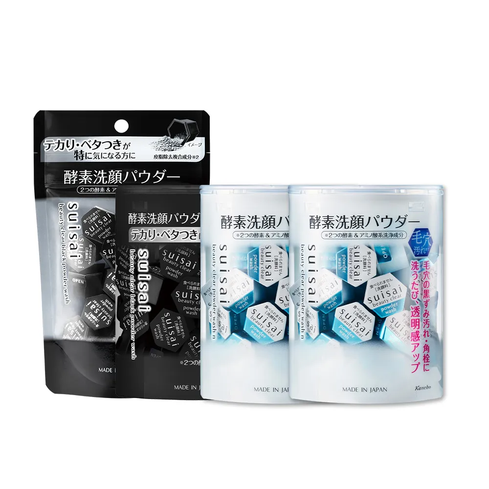 【Kanebo 佳麗寶】suisai 黑炭泥/淨透酵素粉111顆限定組(淨透64顆+黑炭泥47顆)