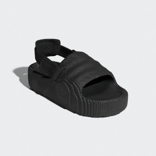 【adidas 愛迪達】Adilette 22 XLG W 休閒鞋 涼拖鞋 女鞋 黑 地形圖 魔鬼氈 厚底(IE5649)