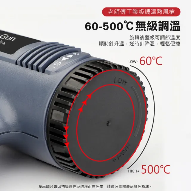 【Jo Go Wu】1500W可調溫熱風槍(可調溫/手持式熱風槍/熱縮膜/食品解凍/工業吹風機)