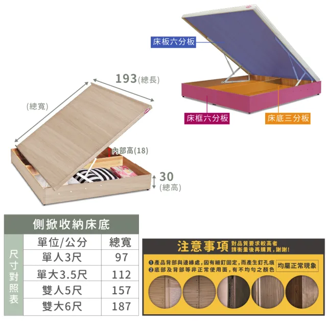 【ASSARI】房間組二件 床片+側掀床架(雙人5尺)