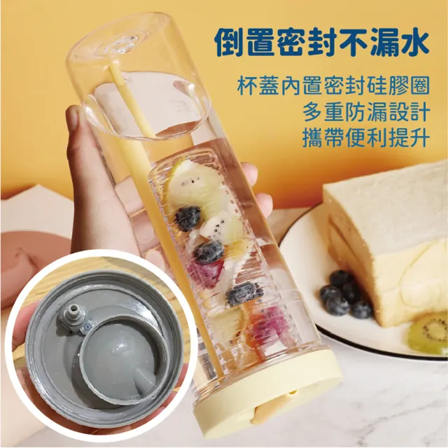 【JOP嚴選】果茶吸管杯 700ML 果汁過濾杯 吸管隨身杯   馬卡龍隨身杯(過濾杯 茶濾杯 吸管杯)