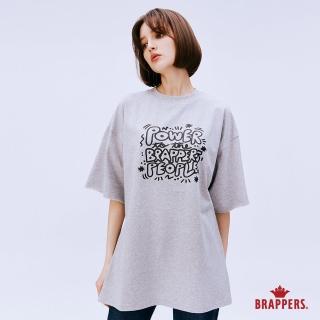 【BRAPPERS】女款 塗鴉印花寬鬆圓領T(灰)