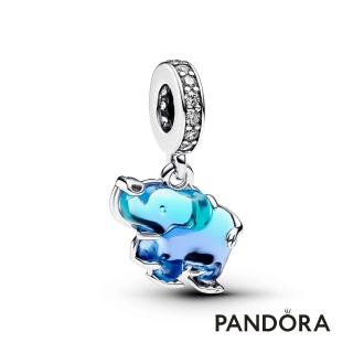 【Pandora 官方直營】藍色 Murano 琉璃大象吊飾