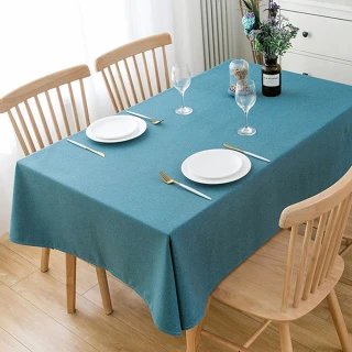 【Osun】140x200cm長方形書桌餐桌直邊純色防水防油免洗桌布巾混紡棉麻桌墊(CE422)