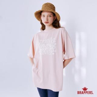 【BRAPPERS】女款 塗鴉印花寬鬆圓領T(粉)