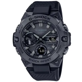 【CASIO 卡西歐】G-SHOCK 藍牙連線 碳核心防護 太陽能雙顯腕錶(GST-B400BB-1A)