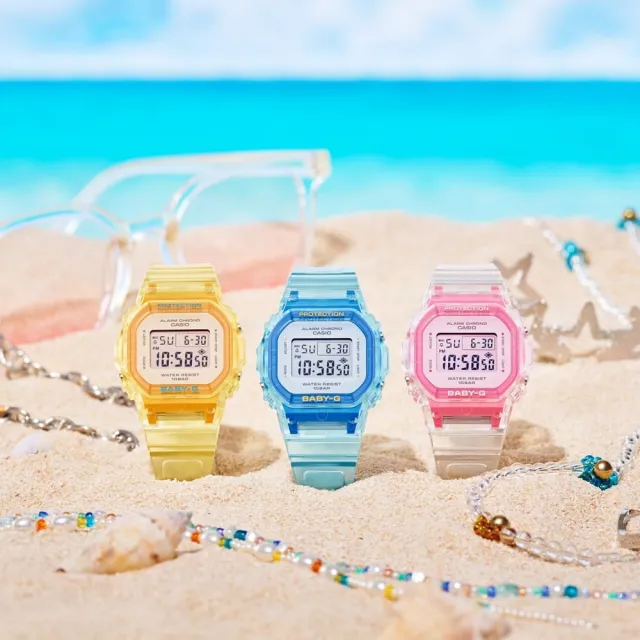 【CASIO 卡西歐】BABY-G 輕巧纖薄 繽紛夏季 清透亮眼 晶亮黃 經典系列 BGD-565SJ-9_37.9mm