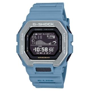 【CASIO 卡西歐】G-SHOCK 藍芽 衝浪運動 海洋水藍 雙重材質錶圈 運動系列 GBX-100-2A 46mm