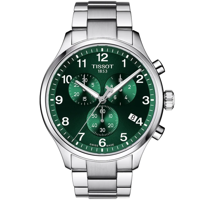 TISSOT 天梭 官方授權 韻馳系列 CHRONO XL 三眼計時手錶-45mm 禮物(T1166171109200)