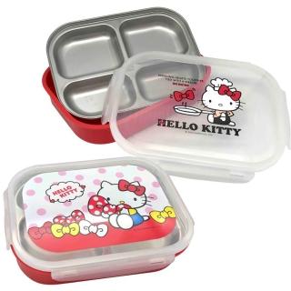 【SANRIO 三麗鷗】Hello Kitty不鏽鋼附蓋餐盤(臺灣正版授權現貨商品)