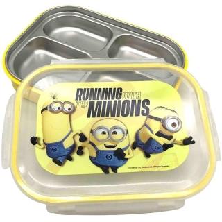 【MINIONS 小小兵】不鏽鋼附蓋餐盤(臺灣正版授權現貨商品)
