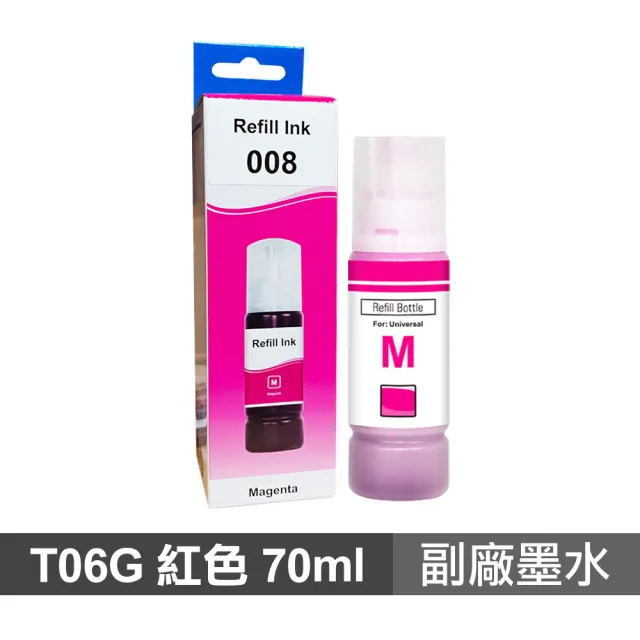 【Ninestar】EPSON 008 紅色 70ml 高印量副廠墨水 T06G350 適用 L15160