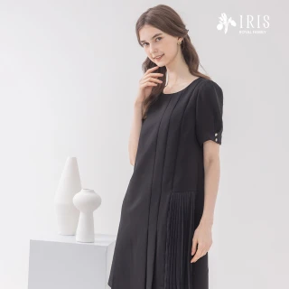 【IRIS 艾莉詩】不對稱造型拼接洋裝(42612)