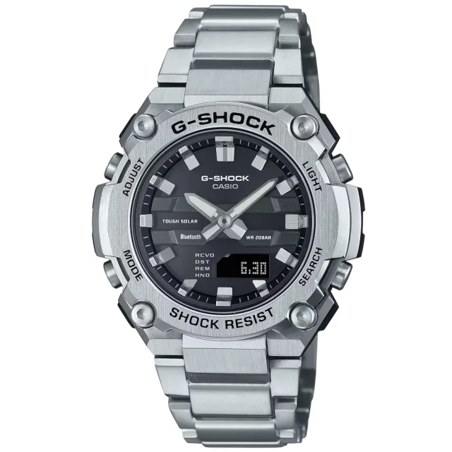 【CASIO 卡西歐】G-SHOCK 藍牙連線 太陽能雙顯腕錶 禮物推薦 送禮首選(GST-B600D-1A)