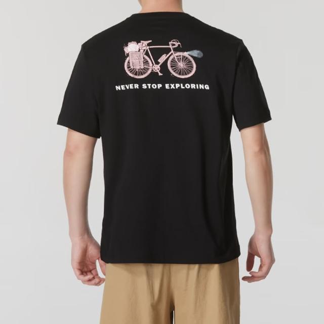 【The North Face】TNF 北臉 短袖上衣 休閒 U CAMP BIKE SS TEE - AP 男 女 黑色(NF0A89U8JK3)