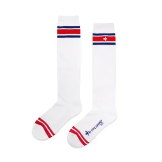 【LE COQ SPORTIF 公雞】高爾夫系列 女款白色運動風百搭及膝襪 QLT0K812