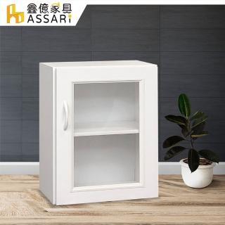 【ASSARI】防潮防蛀塑鋼緩衝單門浴室吊櫃(寬42x深22x高60cm)
