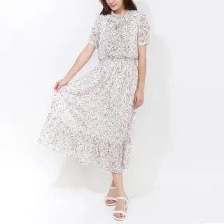【SingleNoble 獨身貴族】氣質公主碎花白色短袖洋裝(1色)