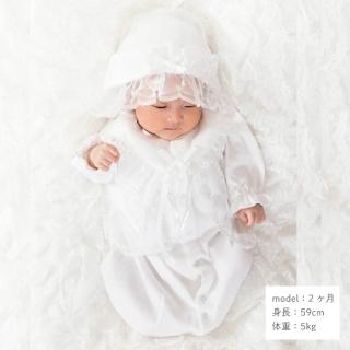 【日本OP mini】二件式新生兒派對禮服組/彌月禮 2款(新生兒 日本製 連身衣 嬰兒帽 蕾絲)