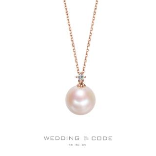 【WEDDING CODE】14K金 5分鑽石珍珠項鍊 單珠鑽-10MM(天然鑽石 母親節 現貨)