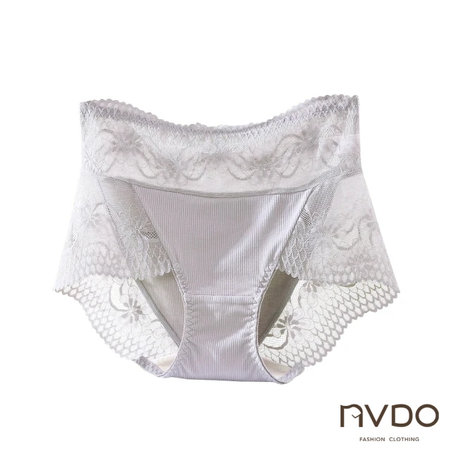 NVDONVDO 5件-大尺碼蠶絲褲底蕾絲中腰內褲(XL-3XL/顏色隨機/蠶絲內褲)