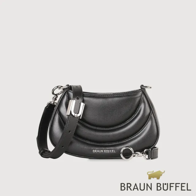 【BRAUN BUFFEL 德國小金牛】福利出清品 賽諾琳 肩包-黑色(BF831-26-BK) 女包推薦