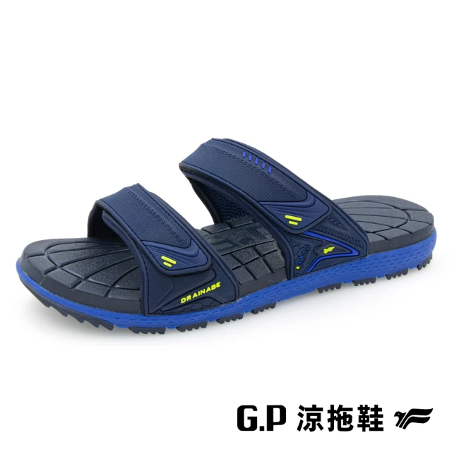 G.PG.P 男款經典休閒舒適雙帶拖鞋G9363-藍色(SIZE:37-44 共二色)