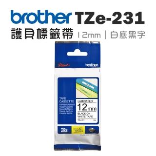 【brother】TZe-231 原廠護貝標籤帶(12mm 白底黑字)