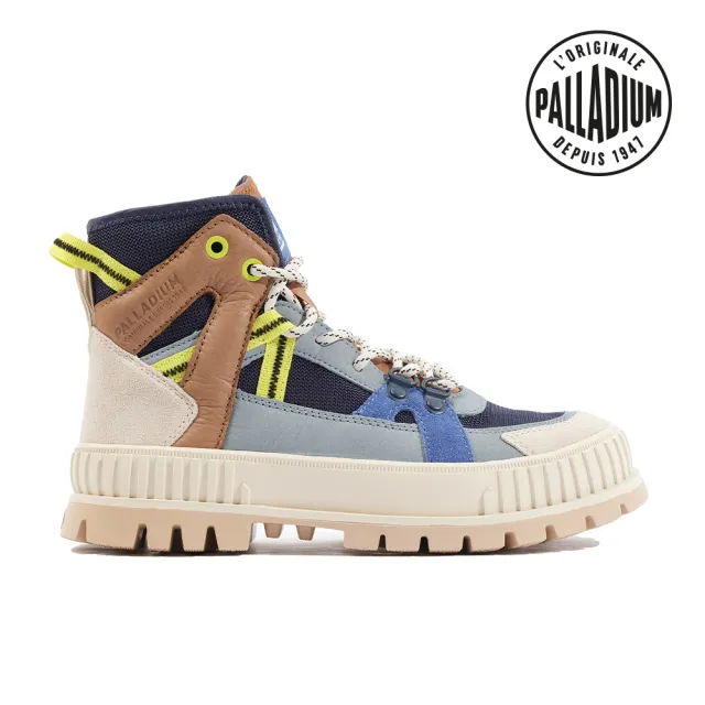 【Palladium】PALLASHOCK OUTCITY厚底拼接皮革巧克力鞋-女-靛藍(98877-425)